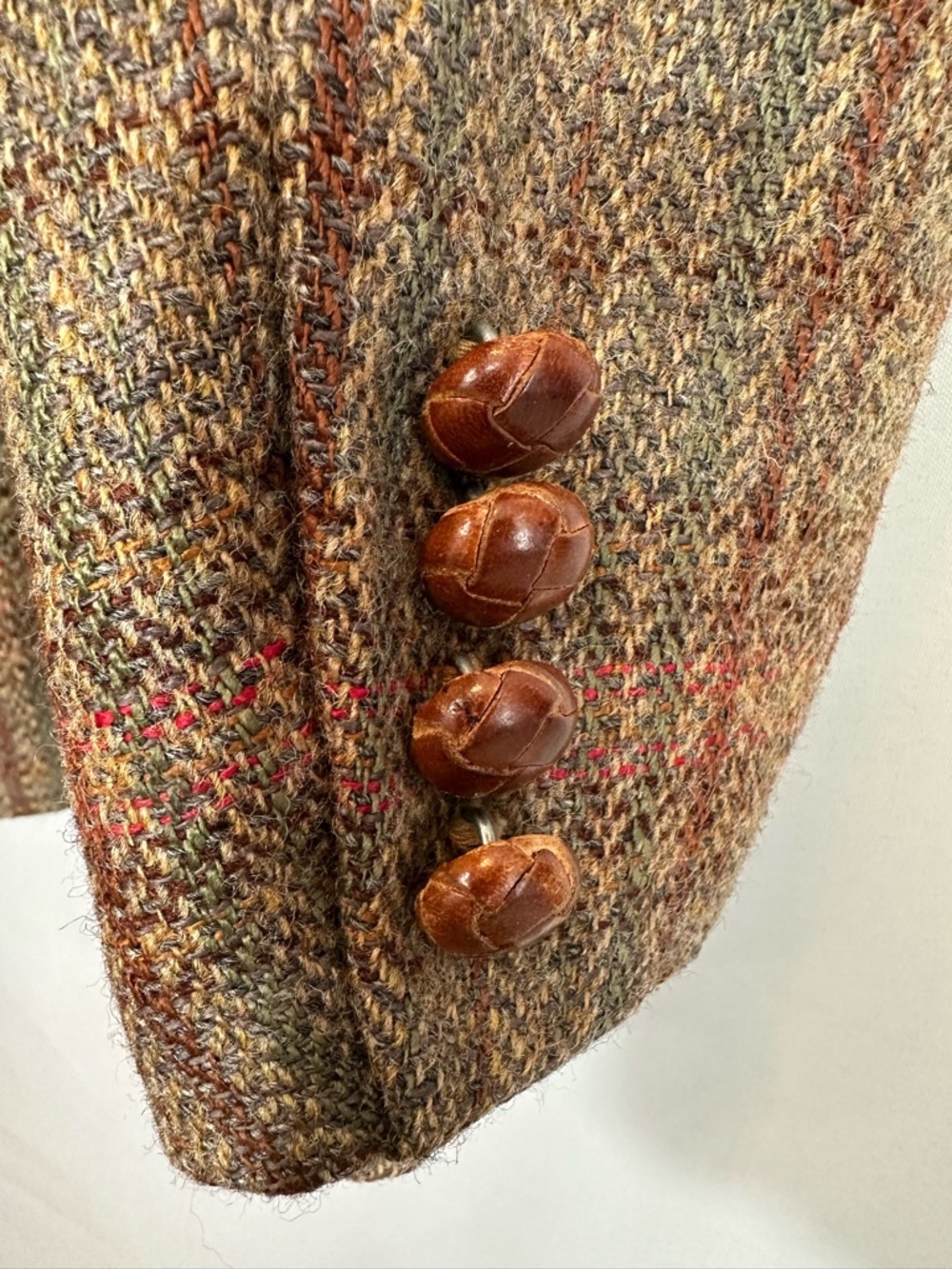 Evan Picone Women Size L Plaid Notch-Lapel Blazer 60% Wool 40% Silk Preppy VTG - Picture 4 of 9